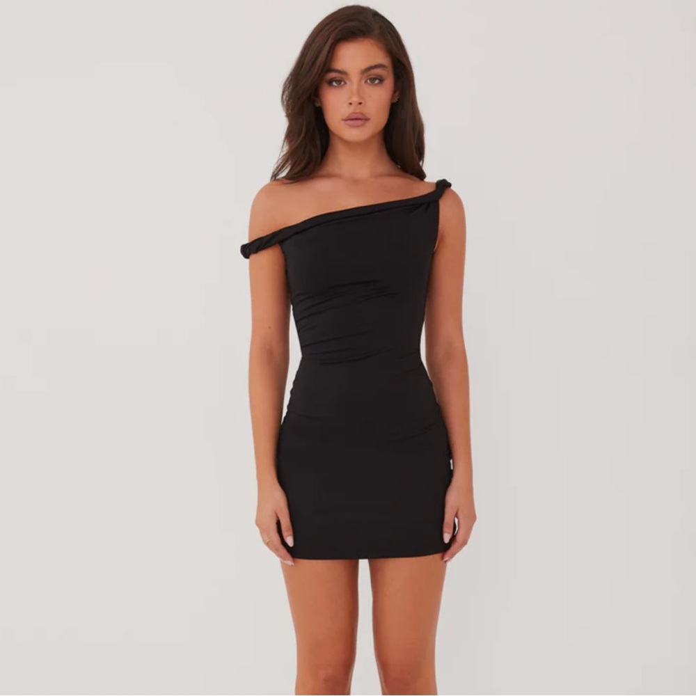 Peppermayo Arabella Twist Shoulder Mini Dress